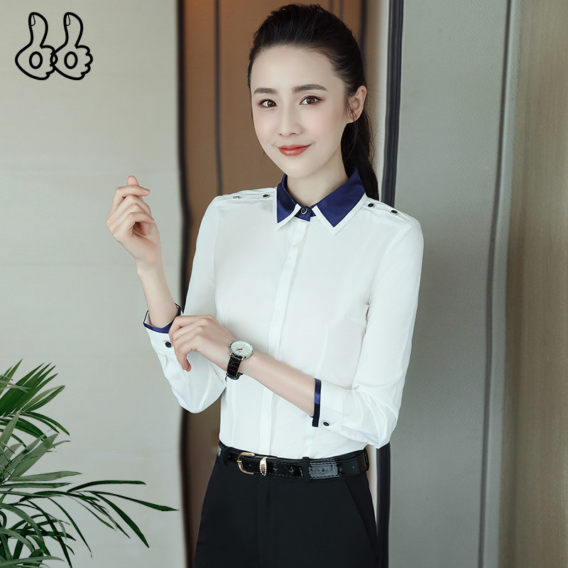 女衬衫职业OL通勤韩版修身显瘦暗扣防走光打底衫工装雪纺长袖衬衣在类目 女装/女士精品, 衬衫中 - 来自Buy2taobao.com提供专业的淘宝代购服务
