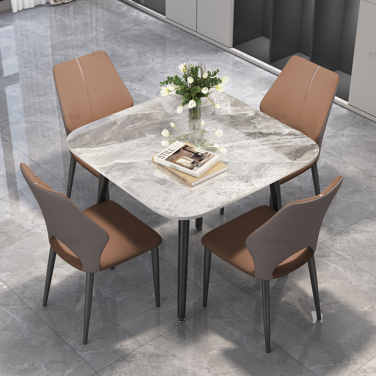 2024新款岩板餐桌佛山工厂直发