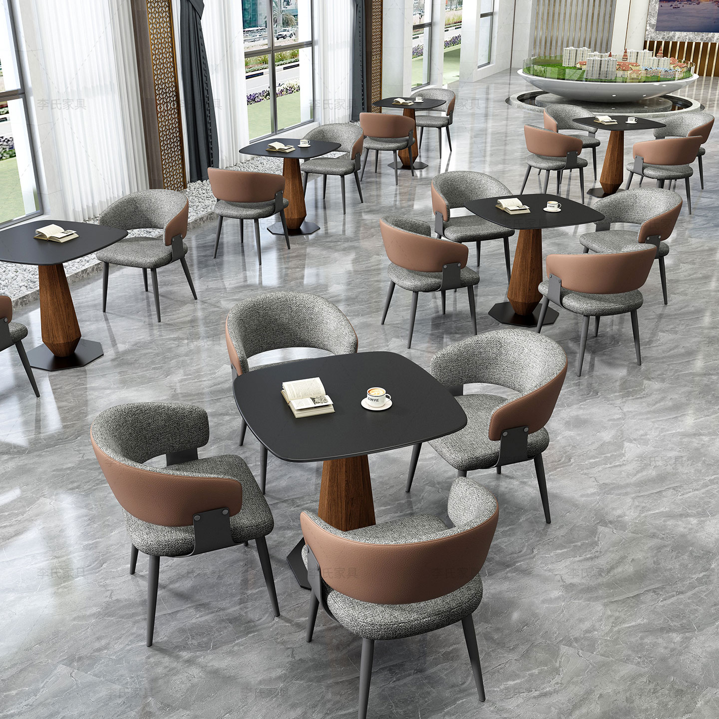 佛山厂正方形岩板桌小户型餐桌椅