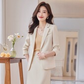 场合套装 米白色西装 裙 2025新款 职业气质女神范高端正式 套装 女秋装