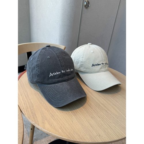 潮流学院风字母刺绣遮阳棒球帽子女大学生简约防晒鸭舌帽男显脸小