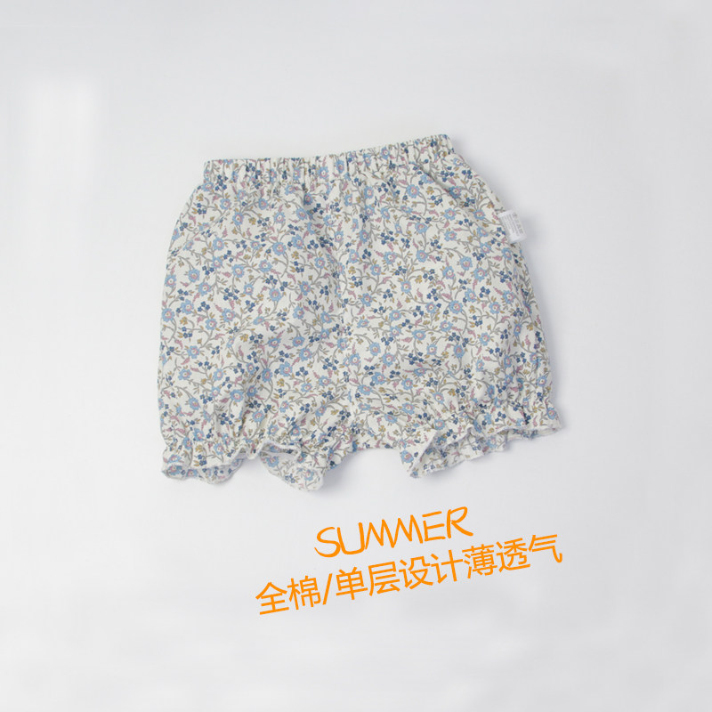 婴儿短裤夏季全棉女宝宝面包裤新生婴幼儿童大pp裤薄款外出灯笼裤