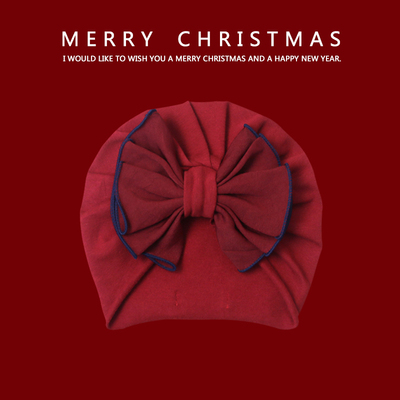 婴儿帽子胎帽女宝宝蝴蝶结囟门帽