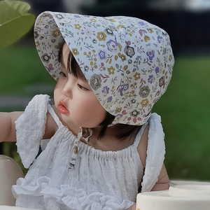 婴儿帽子夏季薄款小月龄公主女宝宝遮阳帽新生婴幼儿大帽檐防晒帽