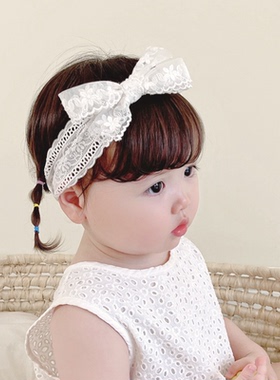 婴儿发带女宝宝蕾丝蝴蝶结发饰超仙头花新生婴幼儿公主周岁头饰夏