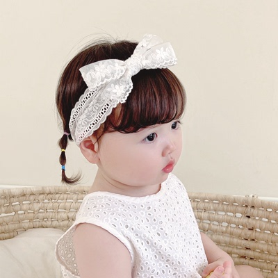 婴儿发带女宝蕾丝蝴蝶结发饰超仙
