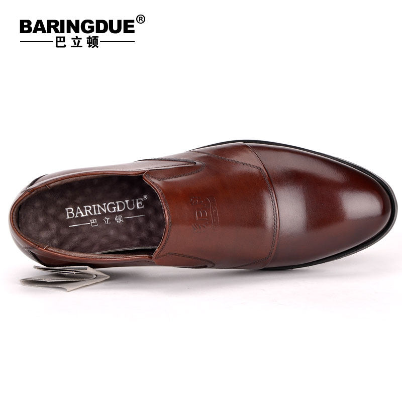 巴立顿新款真皮头层牛皮男士皮鞋男透气舒适商务正装办公室男鞋子