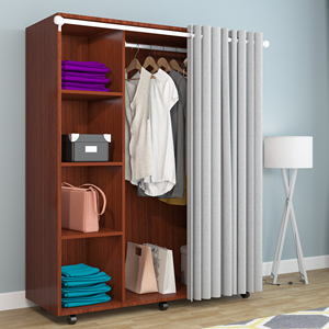 实木简易衣柜木质组装衣柜简约现代经济型单人双人衣橱柜子移动柜