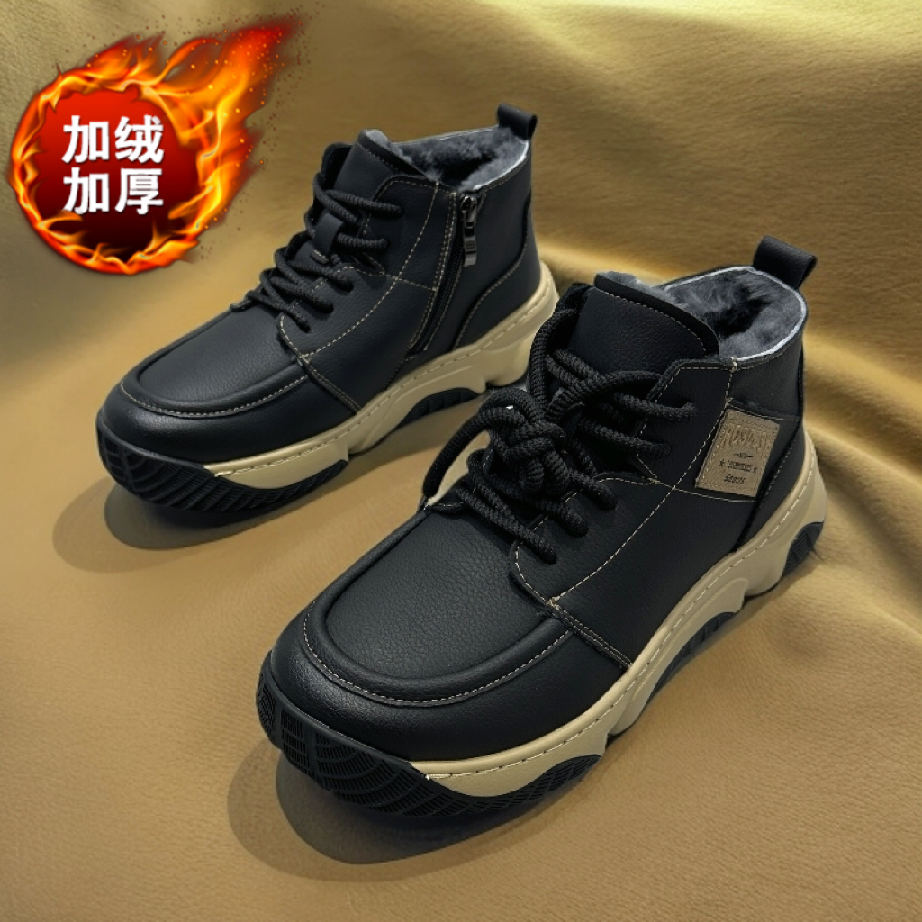 雪地靴男款2025新款冬季男士羊毛加绒加厚保暖防水防滑东北大棉鞋