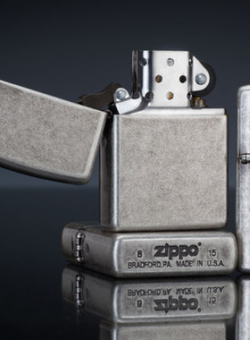 美国官网原装铜zippo打火机正品古银光板121FB男士zippo刻字