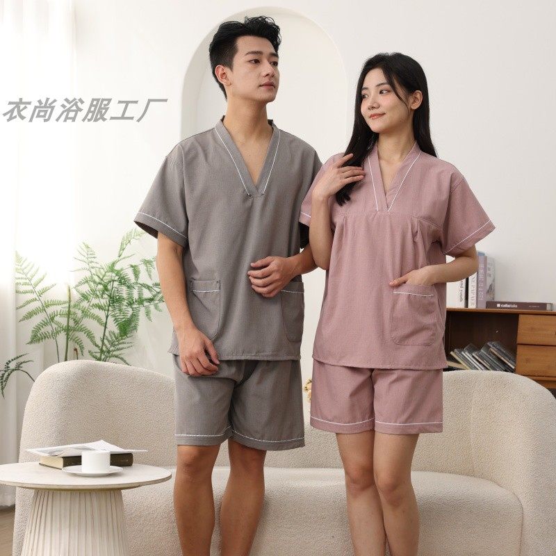 高档纯棉汗蒸服女26新款贡麻浴服刺绣情侣大码桑拿服男足浴按摩服,居家布艺,汗蒸服,淘宝优惠券,粉丝福利购,淘宝优惠卷