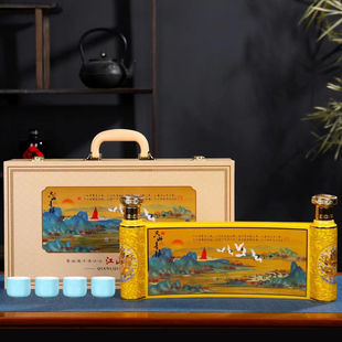 千里江山图圣旨景德镇陶瓷空酒瓶密封酒坛家居摆件酒壶九龙臻品