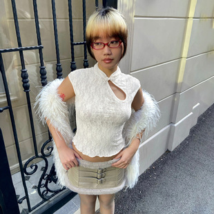 Frog Button Sheer 白色盘扣镂空短袖 Sleeve White Short Tee T恤