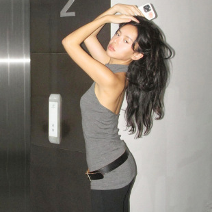 Knit 纯色挂脖露背针织背心 Backless Halter Cami Solid