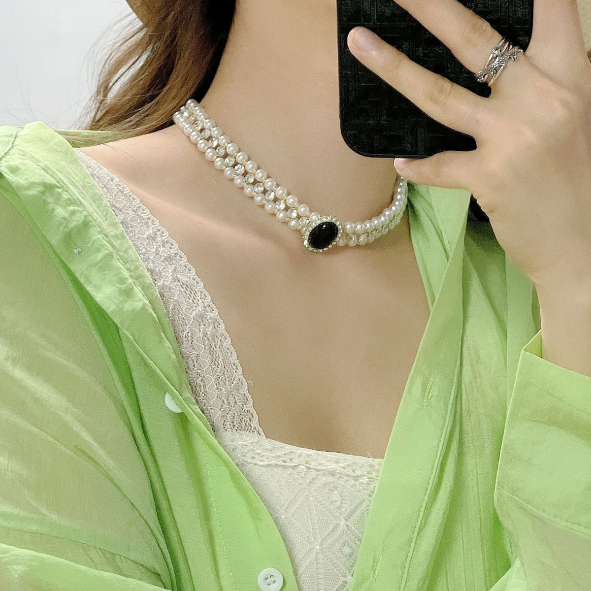 复古优雅珍珠项链法式赫本风气质锁骨链百搭旗袍礼服颈链配饰女潮