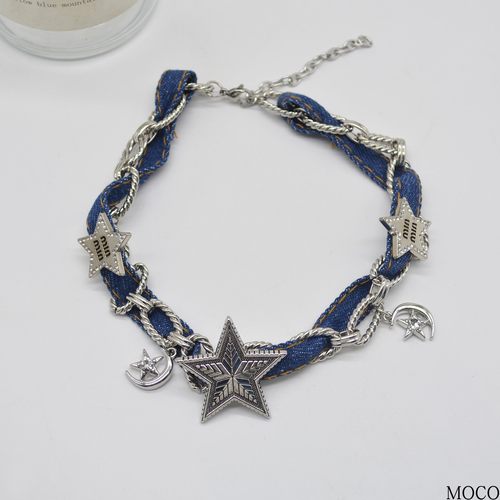 小众设计感闪钻星星月亮项链