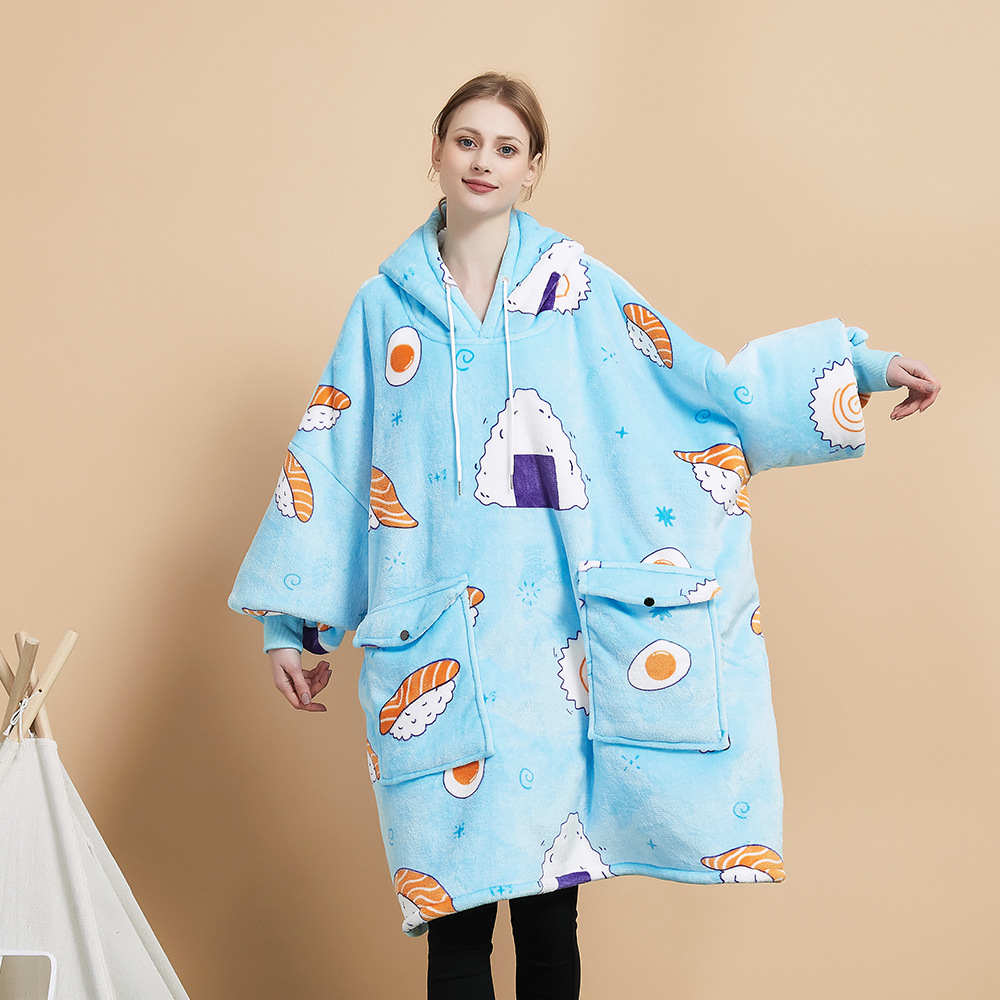 Lazy clothes, flannel, TV blanket can be worn电视毯可穿