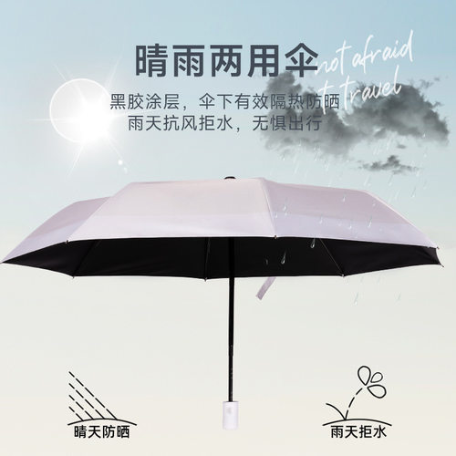 8-bone automatic umbrella with black rubber sunscreen遮阳伞