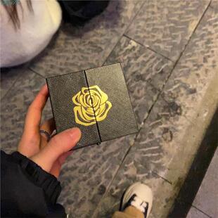 双门首饰盒玫瑰花收纳盒仪式感浪漫小惊喜礼物盒小抽屉戒指盒子