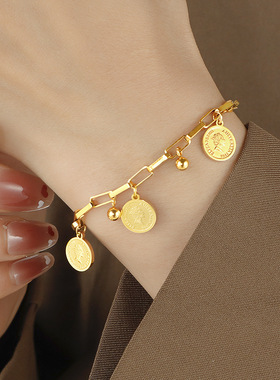 钛钢女王头像手链，新潮嘻哈，个