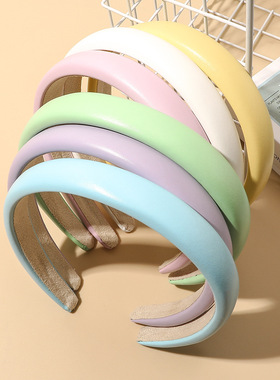 奇阅新款韩版PU革海绵发箍小清新头箍气质百搭发卡洗脸压发发饰品