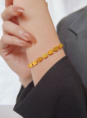 时尚钛钢love方块手链