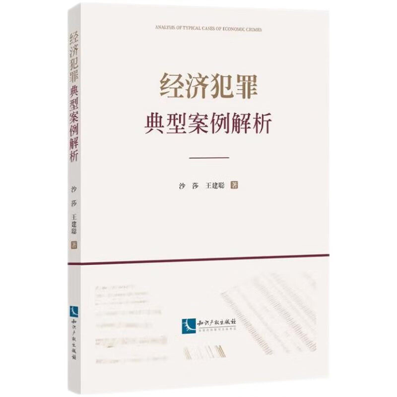 正版2024新书 经济犯罪典型案例解析 沙莎 王建聪 经济犯罪案件侦办实务 基本理论犯罪构成与认定 知识产权出版社9787513094740