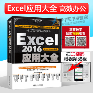 Excel home编著excel 2016应用大全数据处理高级表格制作函数指导视频教程工具书籍基础进度入门计算机办公软件技术自学书籍