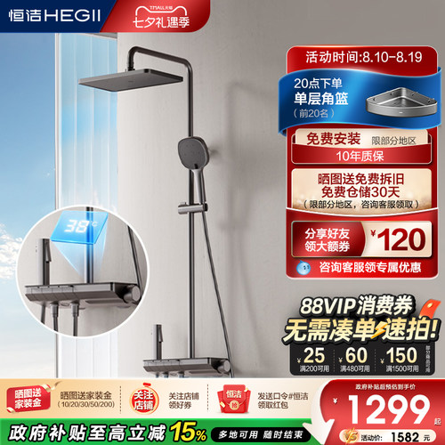 淋雨明装沐浴器恒洁花洒