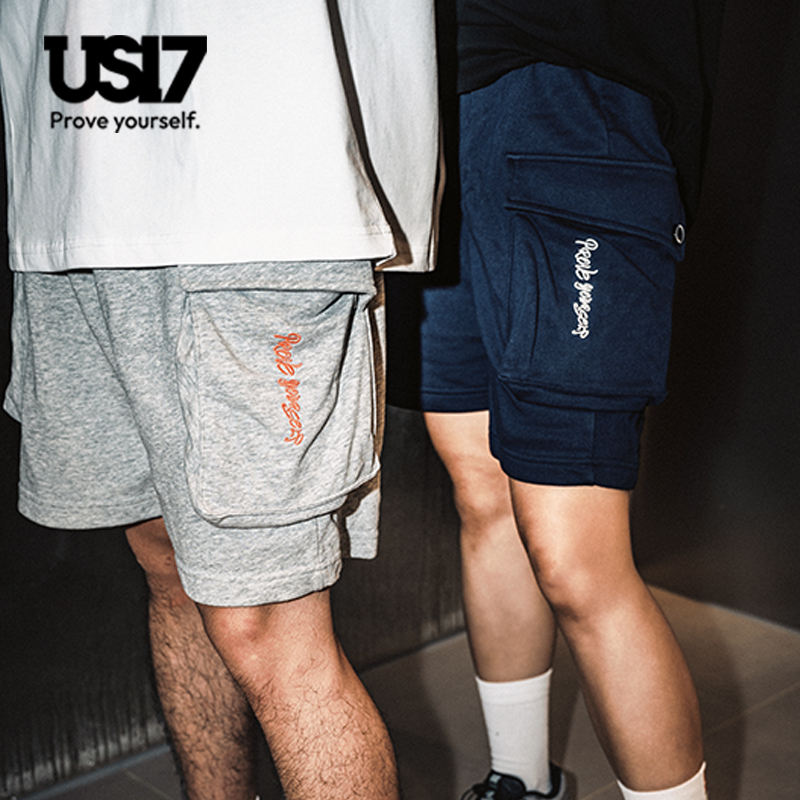 US17夏季刺绣印花抽绳大口袋裤