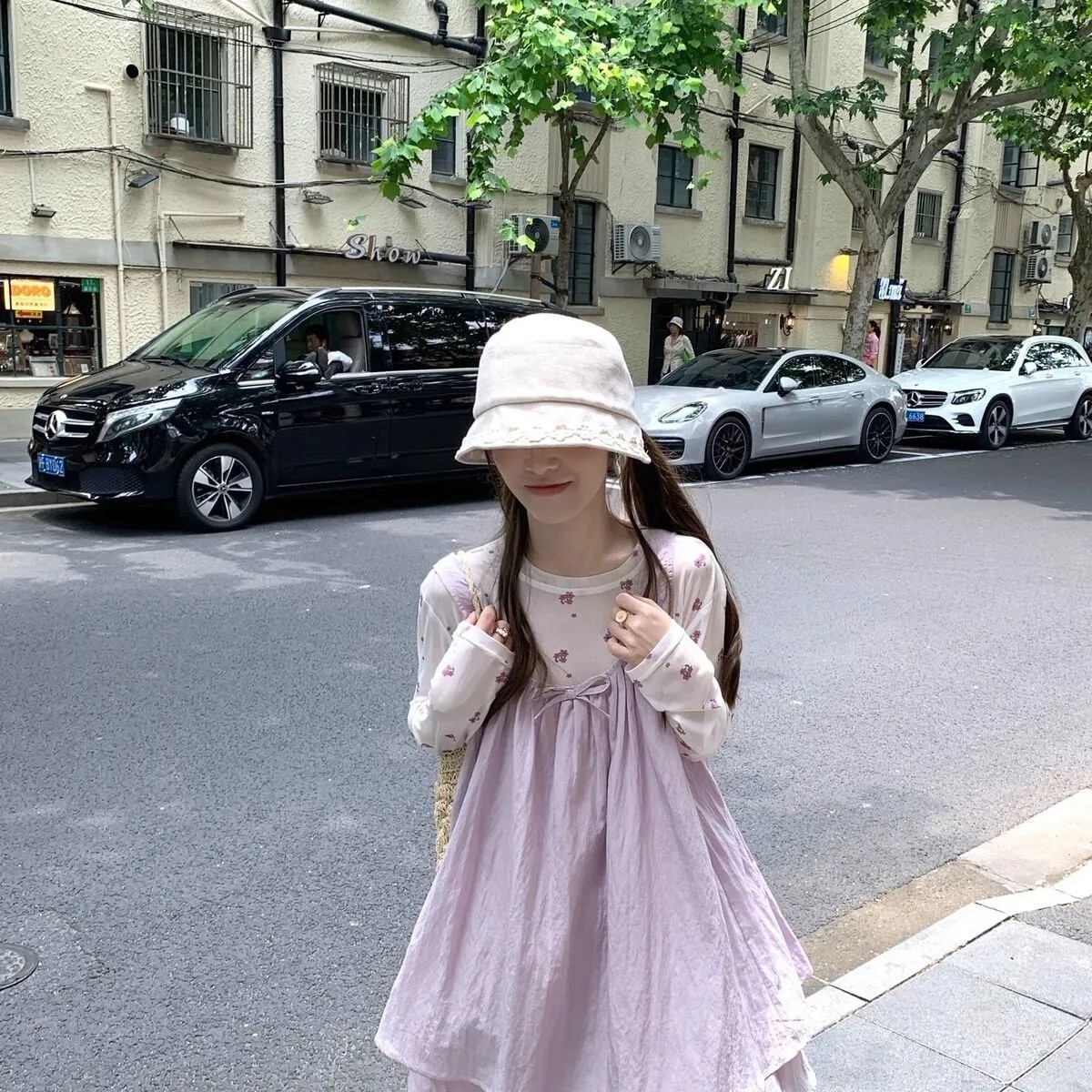 套装女2025夏新款韩系温柔风薄款打底长袖防晒T恤紫色背心连衣裙