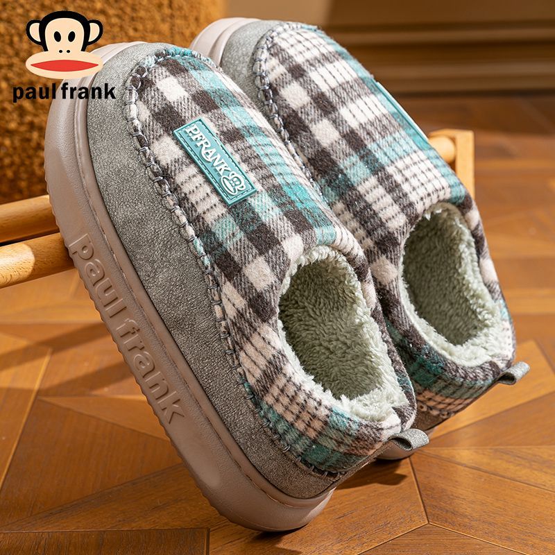 大嘴猴秋冬季新款男棉鞋加厚毛绒柔软厚底家居户外保暖棉拖鞋女