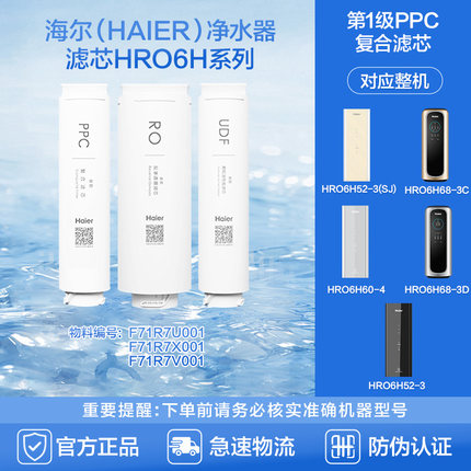 海尔HRO6H68-3C/3D/6H52-3/(SJ)/6H60-4PPC复合RO反渗透UDF滤芯