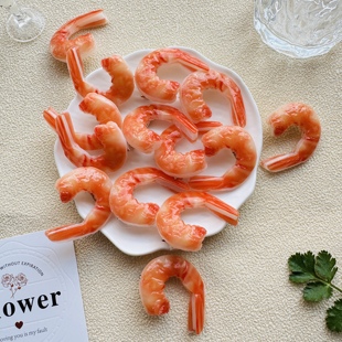 仿真基围虾发夹趣味搞怪边夹可爱创意虾仁发卡刘海夹少女头饰发饰