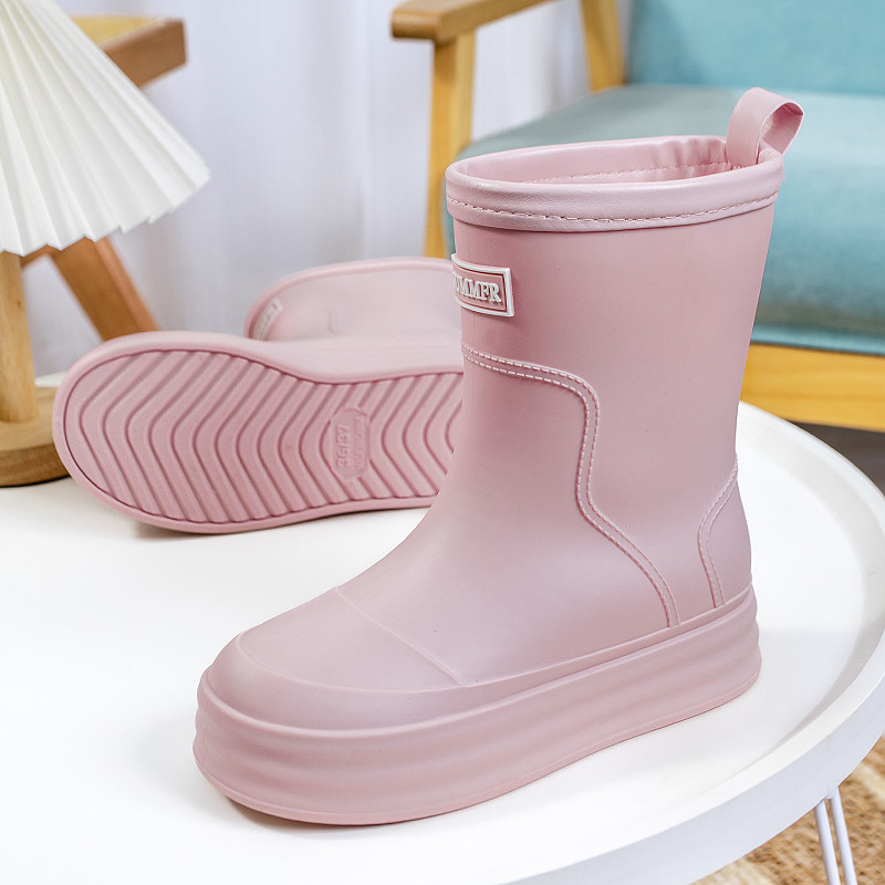 雨鞋女款时尚外穿中筒女防水防滑水鞋厚底雨靴雨天胶鞋厨房防水鞋