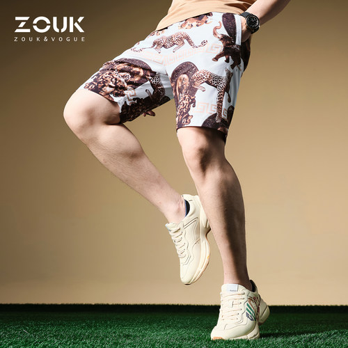 zouk男士裤子2022新款印花复古