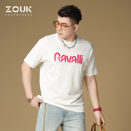 ZOUK美式高街短袖男款2026新款夏季潮牌男士凉感t恤字母印花宽松