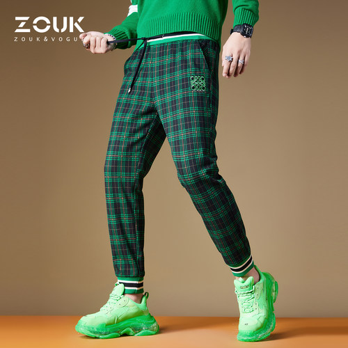 zouk休闲刺绣艺术字母卫裤