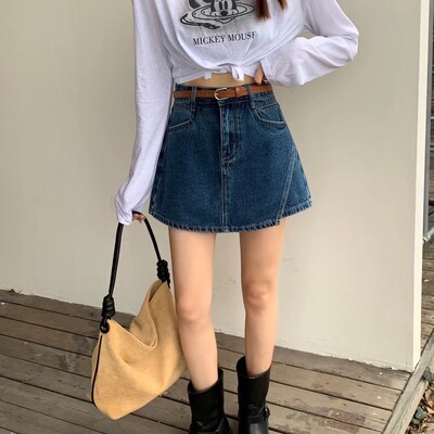 CHD-2025年新款夏季后口袋刺绣设计款百搭显瘦牛仔裤裙—30835