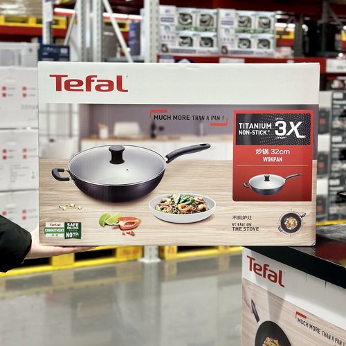 TEFAL特福不粘炒锅32cm带玻璃盖