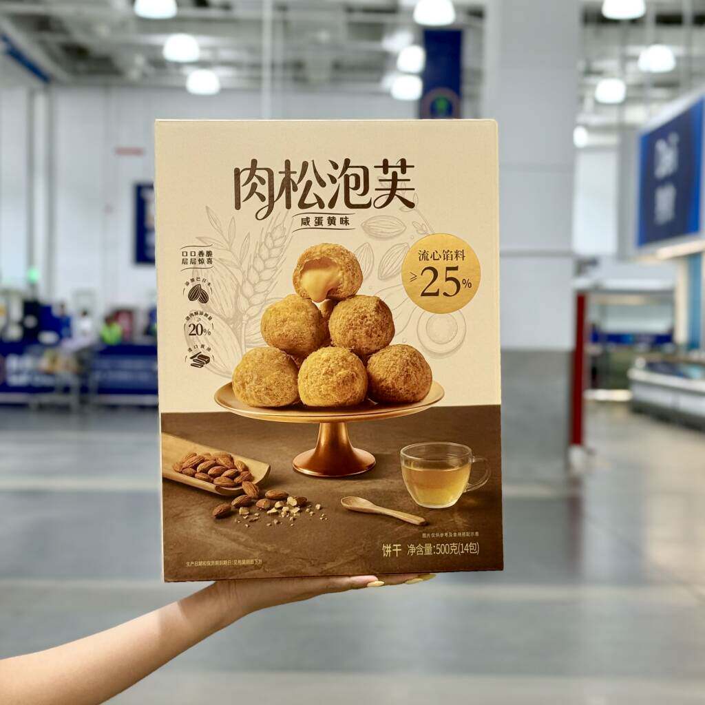 山姆代购肉松泡芙咸蛋黄味500g下午茶点心甜品休闲小零食
