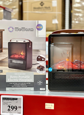 代购WeWarm取暖器仿真火焰手提电壁炉暖风机家用节能多档调温