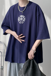 DX23068:重磅常规美式港风复古潮牌发泡短袖男批28控38模特图图片