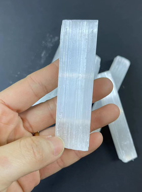 天然摩洛哥透石膏原石切割长条板薄片矿标本切片消磁装饰水晶摆件