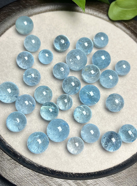 天然蓝托帕散珠水晶饰品diy手链圆珠海蓝宝手串配件饰品