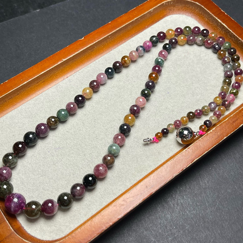 天然碧玺塔链 男女款碧玺项链水晶手串毛衣链时尚饰品礼物民族风