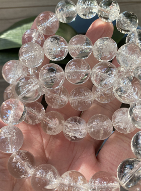 喜马拉雅天然白水晶爆花手链