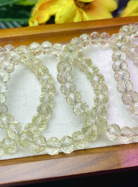 木与海天然柠檬黄水晶切面手链