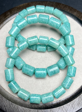 天然天河石多圈手链男女三圈小尺寸蓝绿亚马逊石水晶手串饰品礼物