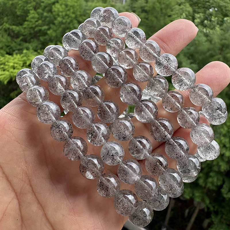打包价 天然黑草莓晶手链女款单圈水晶手串 16条约371克9-9.8mm